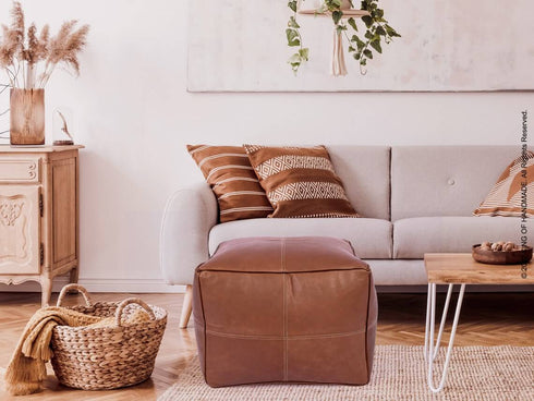 Genuine Leather Pouf Unstuffed - Moroccan Ottoman Footstool, Footrest Cover Boho Decor Bohemian Living Room, Bedroom, Kids Gift & Wedding Room Hand Stitched by Artisans Used As Hassock pouf ottoman hassock  hassocks and ottomans leather pouf hassock furniture pouf ottoman moroccan pouf pouf ottoman leather ottoman